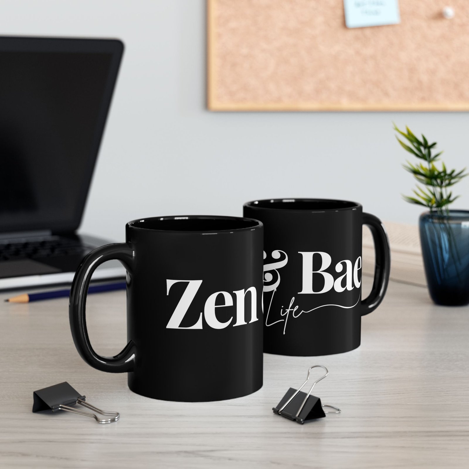 Zen & Bae Life Mug – Black Coffee Mug (11oz)